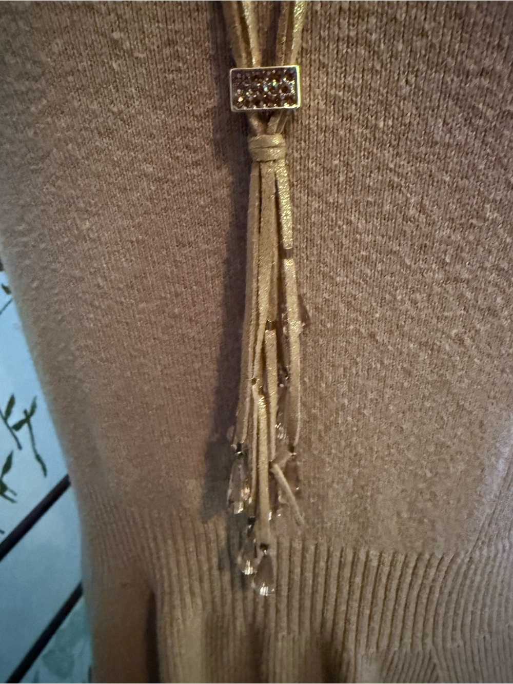Gold Tassel Pendant Necklace - Elegant Women’s Jewelry